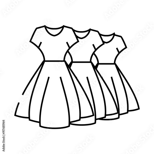 bridesmaid dress line icon vector. bridesmaid dress sign. isolated contour symbol black illustration