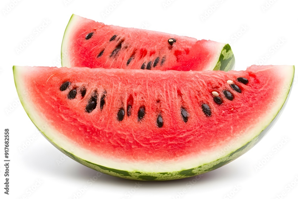Two Slices of Watermelon Isolated on White Background. Two Slices of Watermelon Isolated on White Background.