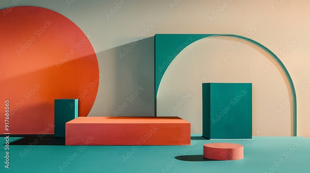 Abstract Geometric Composition in Warm Tones Abstract Geometric Composition in Warm Tones