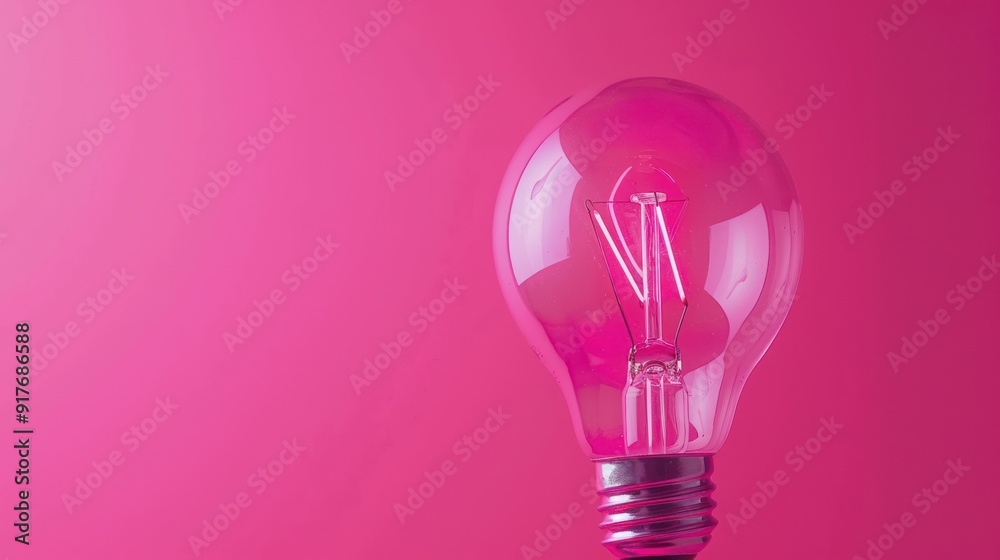 Light Bulb on a Pink Background