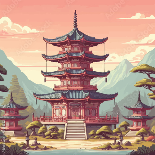 chinese temple in the sky