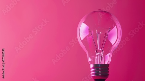 Light Bulb on a Vibrant Pink Background