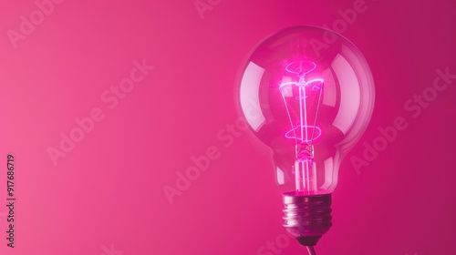 Pink Lightbulb on a Pink Background