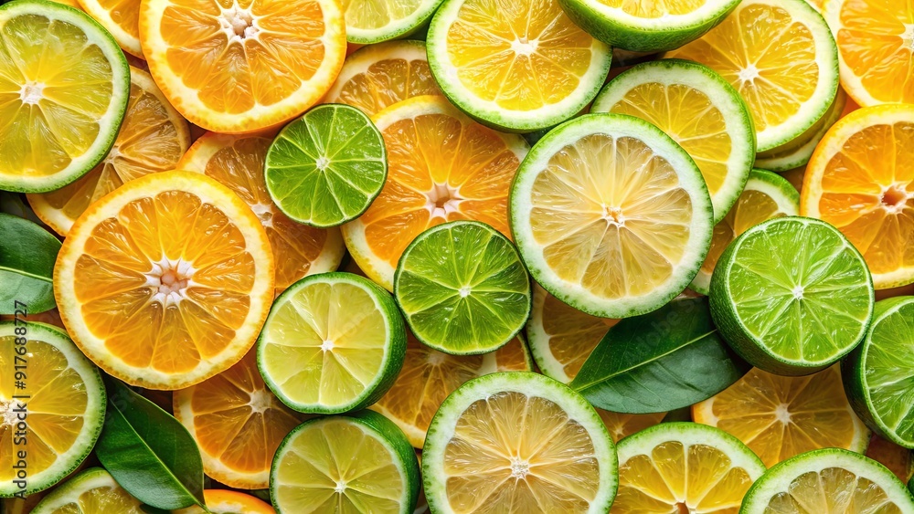 Fresh kalamansi fruit slices on a background, kalamansi, citrus, fruit, slices,fresh, tropical, yellow, green Fresh kalamansi fruit slices on a background, kalamansi, citrus, fruit, slices,fresh, tropical, yellow, green