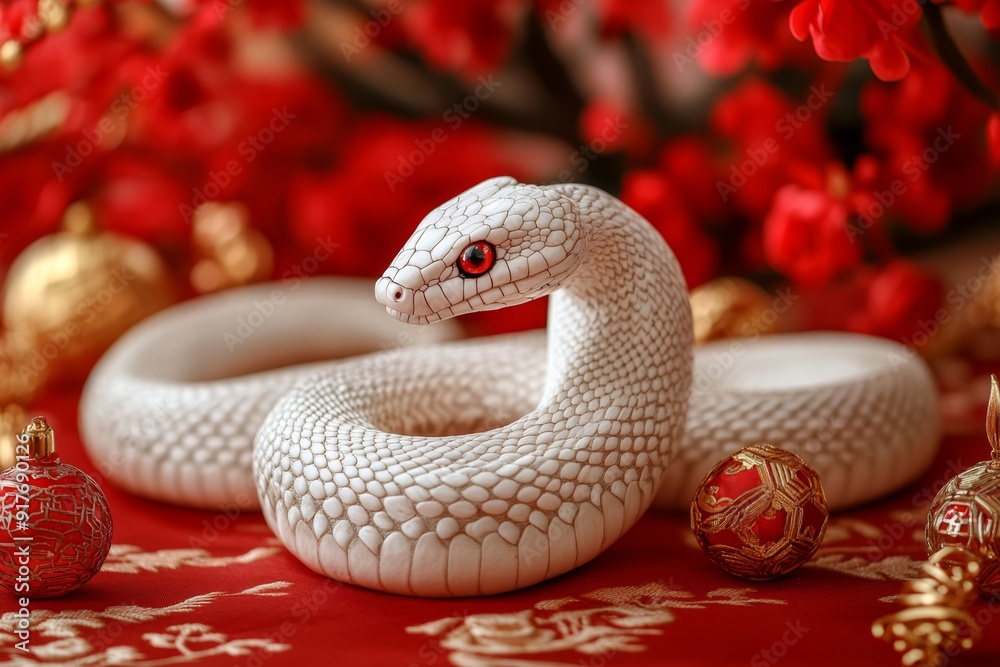 Fototapeta premium Happy New Year snake symbols 2025 year