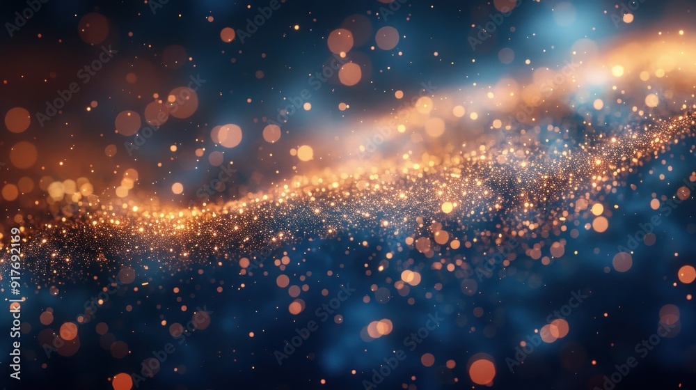 Abstract Gold and Blue Bokeh Background Abstract Gold and Blue Bokeh Background
