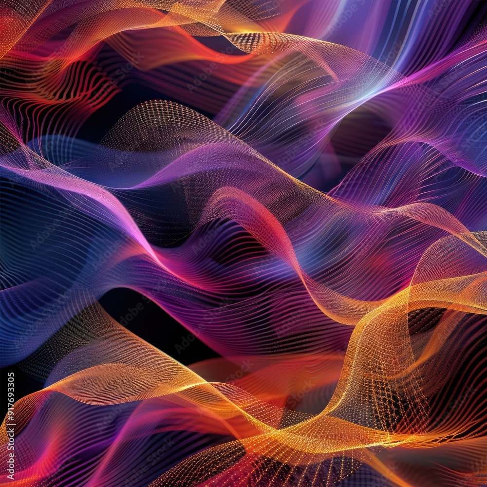 Fototapeta premium 49. Digital abstract patterns, flowing lines, tech vibe