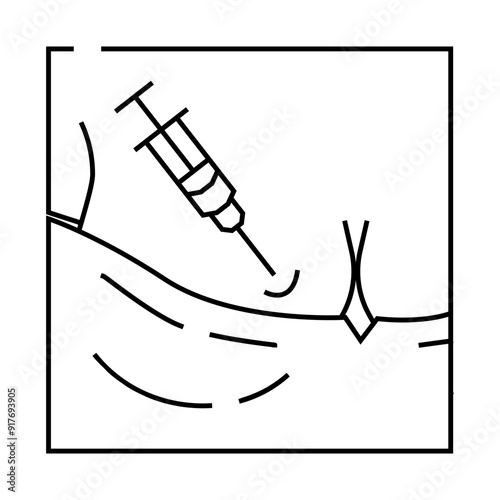mesotherapy rejuvenation zones line icon vector. mesotherapy rejuvenation zones sign. isolated contour symbol black illustration