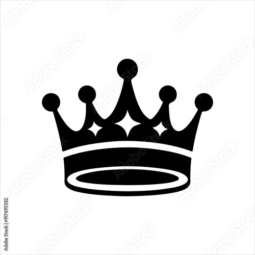 Queen crown icon silhouette vector illustration design on white background.