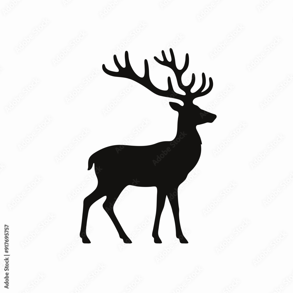 Dear silhouettes, very simple and single Dear silhouette white background Dear silhouettes, very simple and single Dear silhouette white background