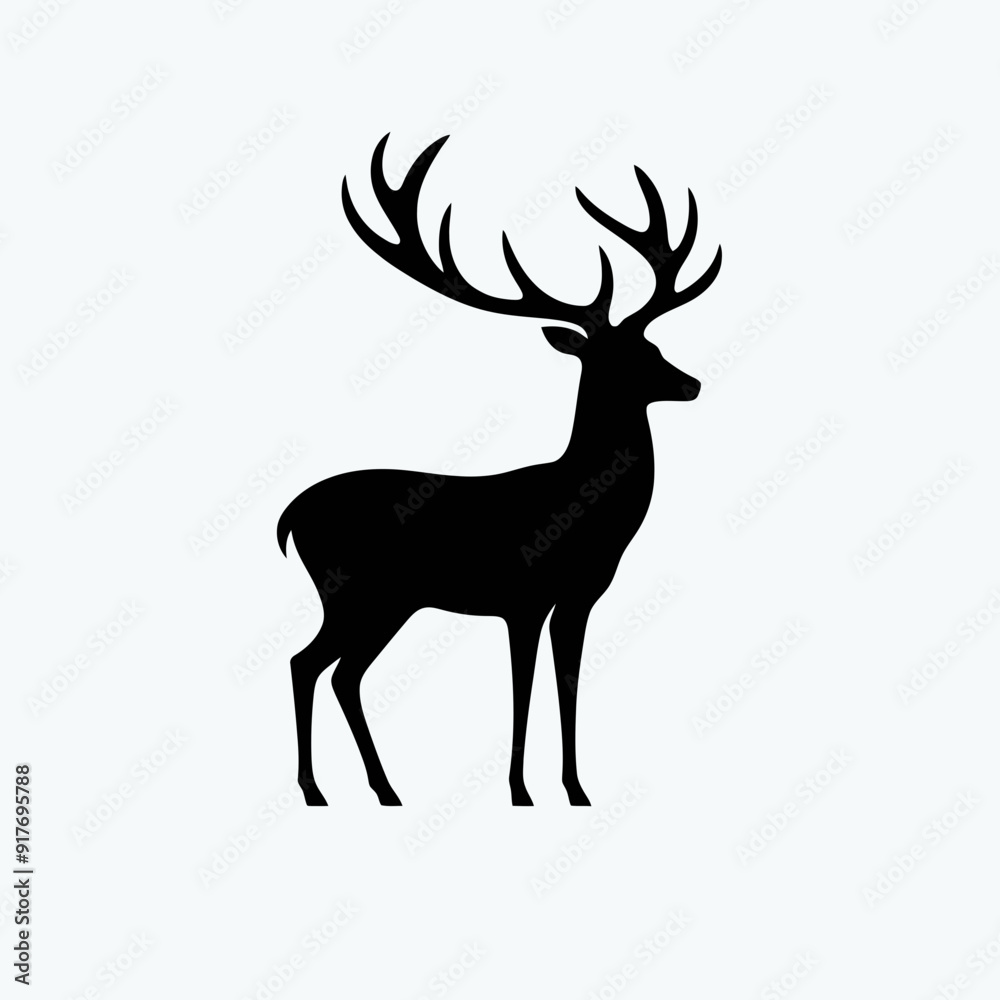 Obraz premium Dear silhouettes, very simple and single Dear silhouette white background