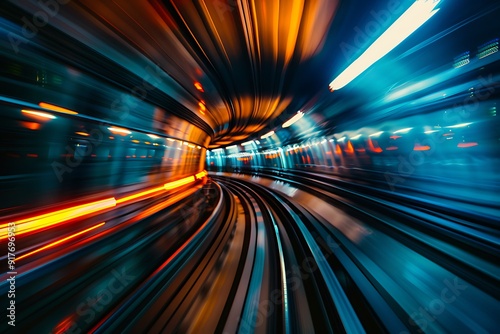 Speed Blur in Subway Tunnel