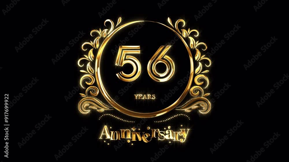 56th Anniversary Celebration. Happy 56 Years Anniversary Animation in ...