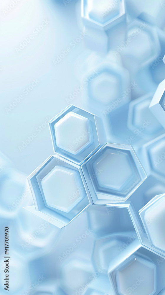 Abstract blue hexagons shape and lines with scienc Abstract blue hexagons shape and lines with scienc