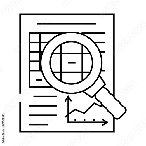 research financial document line icon vector. research financial document sign. isolated contour symbol black illustration