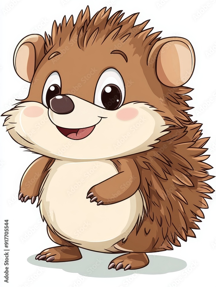 Cute Cartoon Hedgehog with a Big Smile Cute Cartoon Hedgehog with a Big Smile