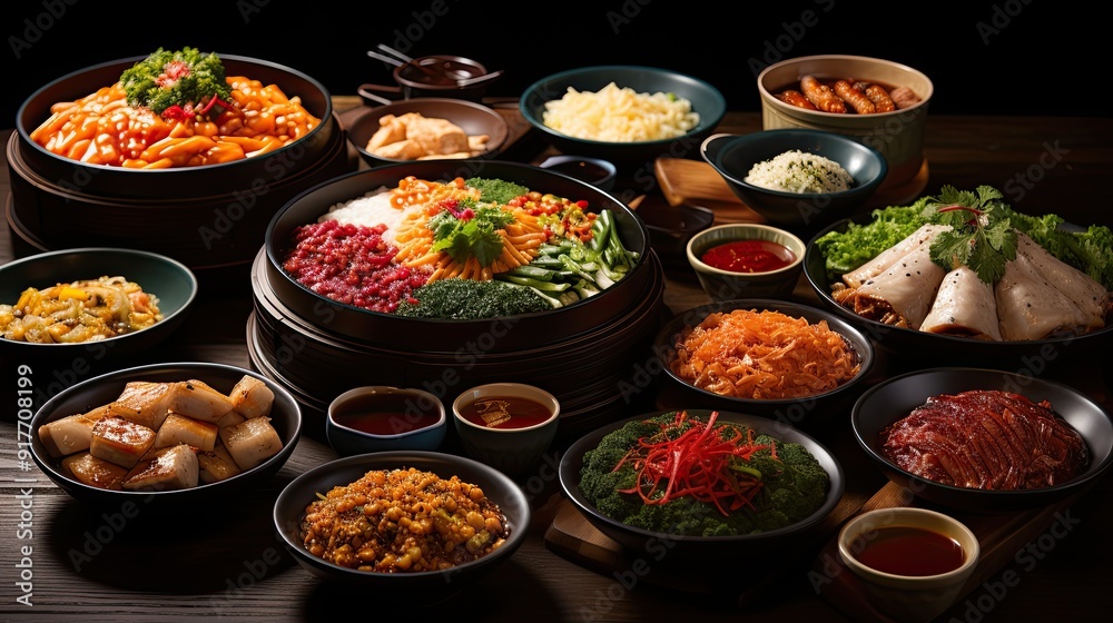 Assorted food set. Assorted food set.