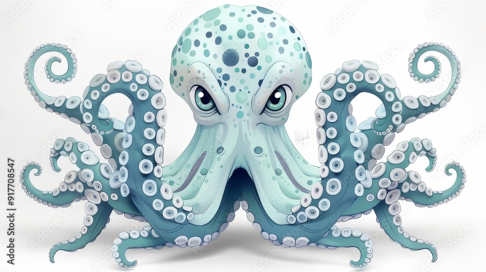 Fototapeta premium Ocean Cephalopod Illustration