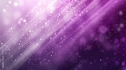 Abstract Purple Background with White Glimmering Particles