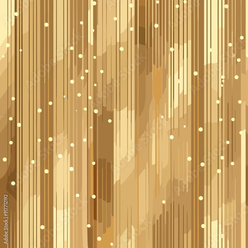 Abstract golden background with vertical stripes and scattered light dots.  This design is perfect for adding a touch of elegance and sophistication to any project.