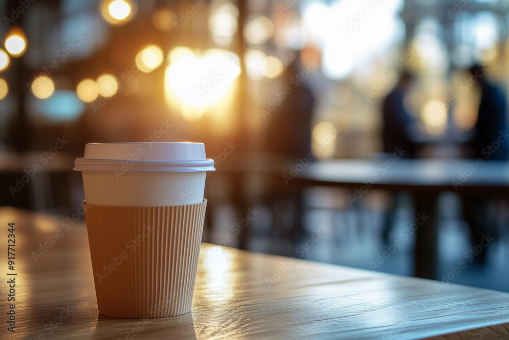 coffee cup sits on a table in a cafe. The cup is brown and white, and it is sitting in the sun. The scene is peaceful and relaxing, with the sun shining through the window coffee cup sits on a table in a cafe. The cup is brown and white, and it is sitting in the sun. The scene is peaceful and relaxing, with the sun shining through the window