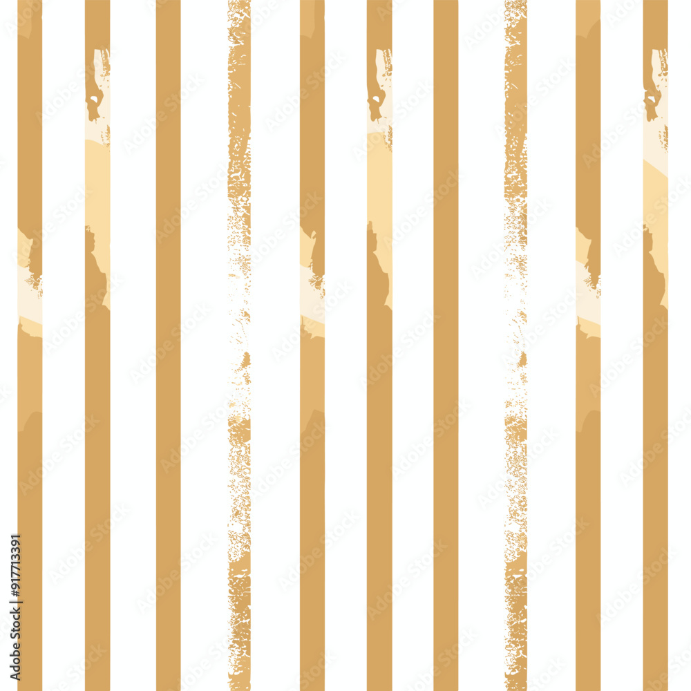 Seamless pattern of golden vertical stripes on a white background. This design features a textured gold effect perfect for adding a touch of luxury and elegance to any project