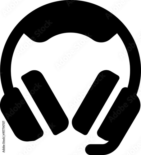 UI headphone Vector Icon Illustration. Glyph Style