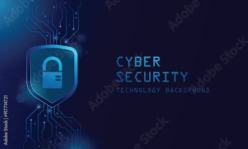 Cybersecurity and data protection template background design