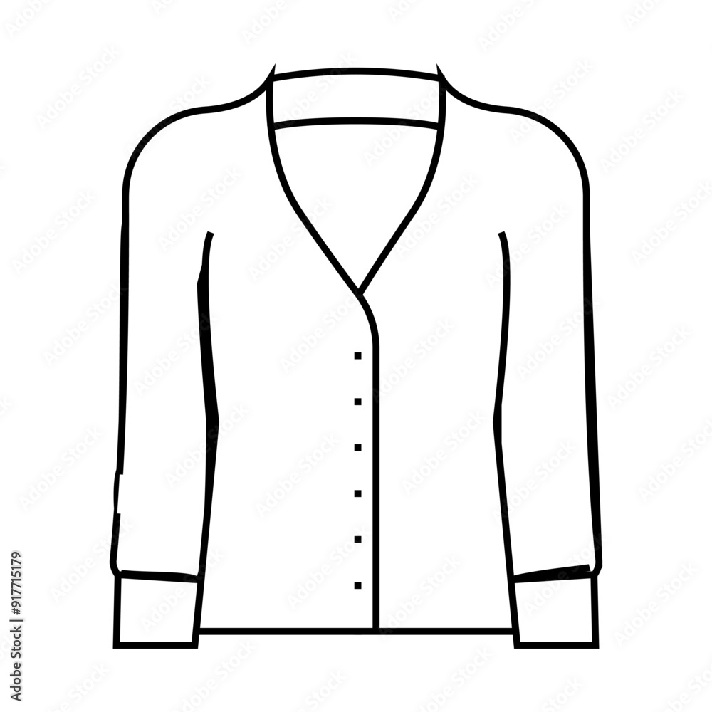 cardigans clothing line icon vector. cardigans clothing sign. isolated contour symbol black illustration cardigans clothing line icon vector. cardigans clothing sign. isolated contour symbol black illustration