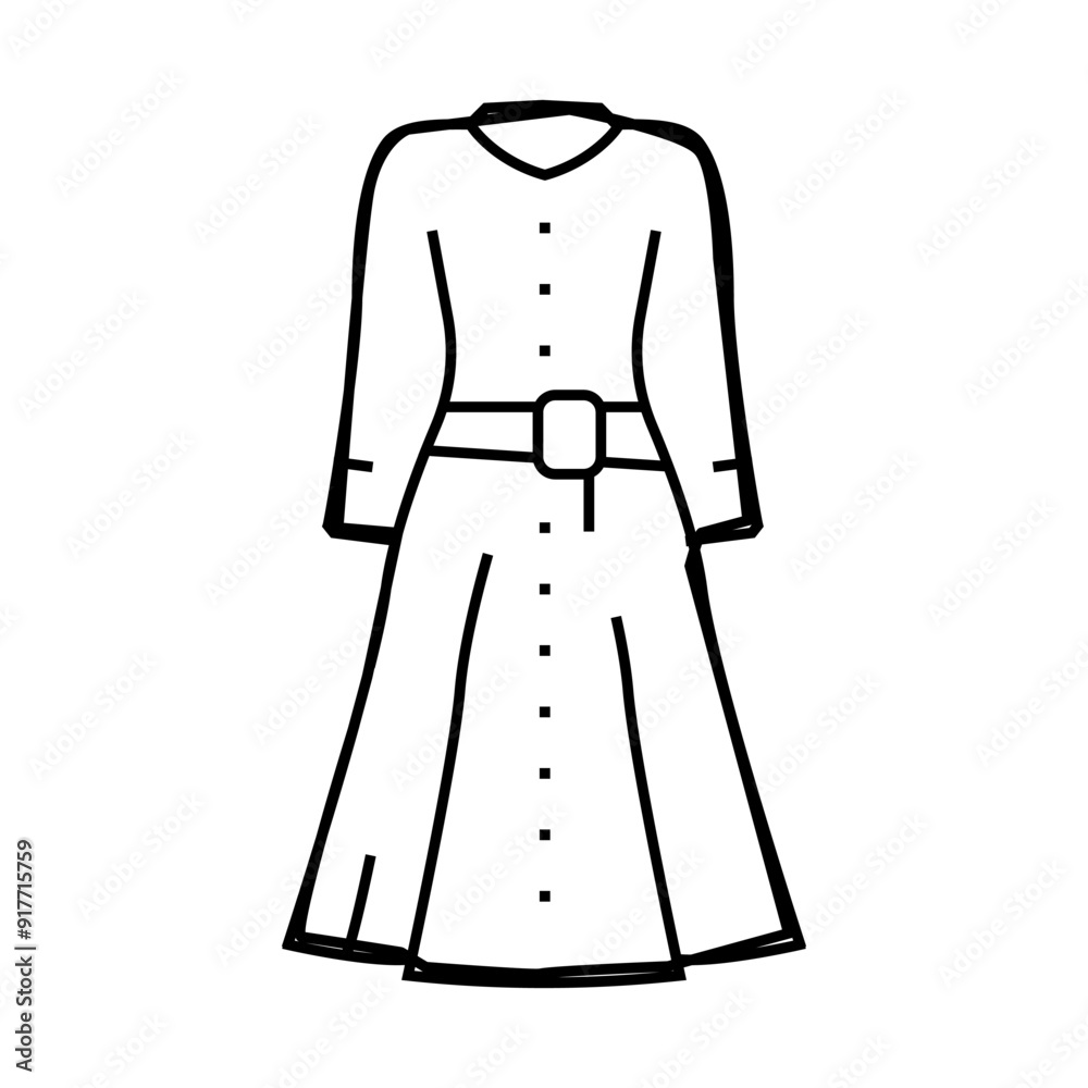 dresses workwear line icon vector. dresses workwear sign. isolated contour symbol black illustration dresses workwear line icon vector. dresses workwear sign. isolated contour symbol black illustration