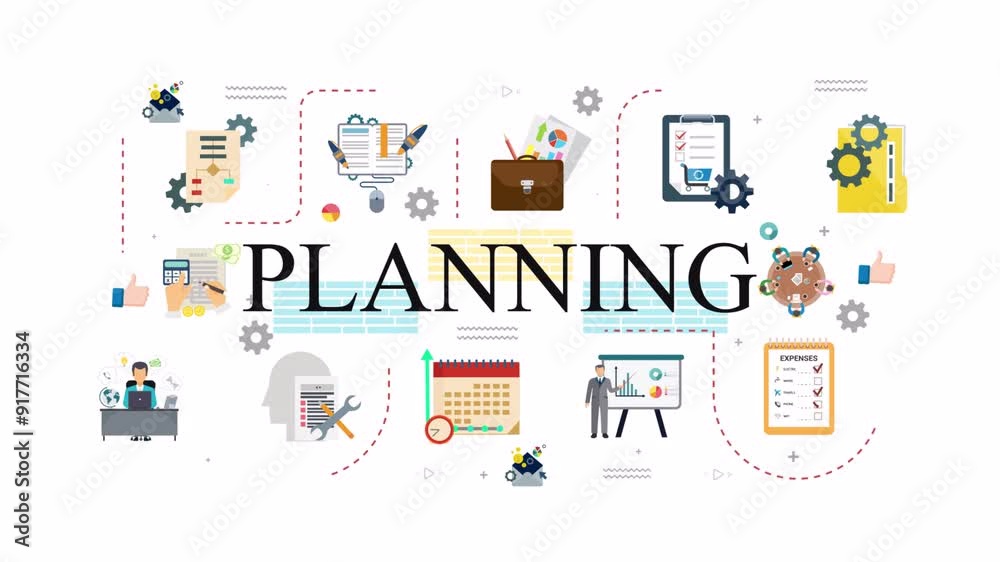Business icons scattered to represent brand elements, ideal for marketing materials, presentations, websites, and social media graphics Business icons scattered to represent brand elements, ideal for marketing materials, presentations, websites, and social media graphics