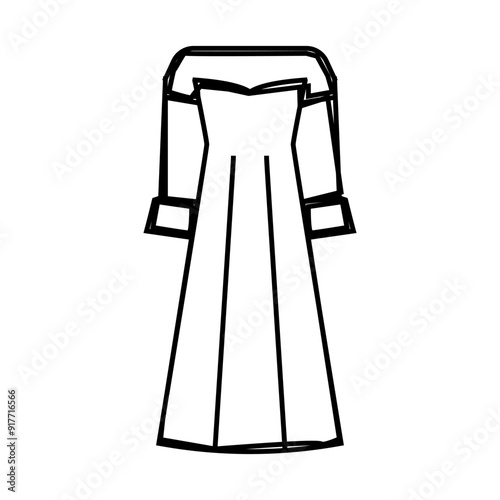 dresses evening gowns line icon vector. dresses evening gowns sign. isolated contour symbol black illustration