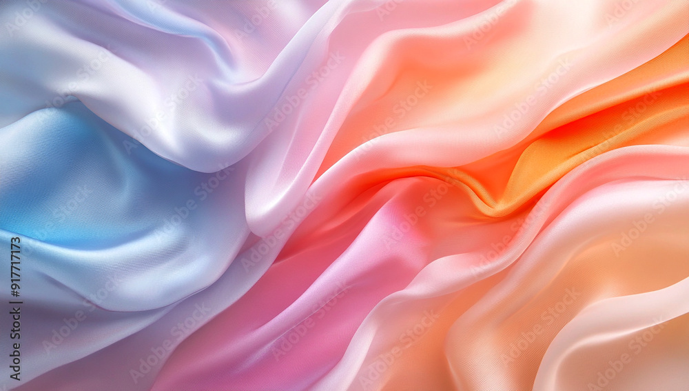 soft, flowing fabrics in pastel colors, creating an abstract background