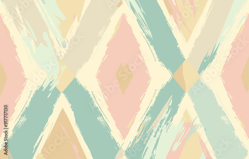Abstract geometric pattern with soft pastel and gold colors. Ideal for modern design projects, backgrounds, or as a seamless texture.