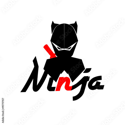 This logo features a dark-colored ninja silhouette, symbolizing strength. Its design is simple yet sharp, making it ideal for brands that wish to convey agility and decisiveness.