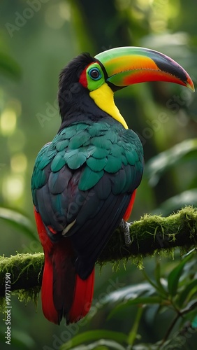 rainbow lorikeet in the jungle