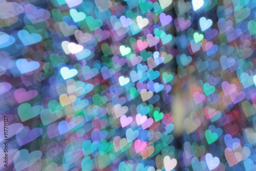 a Blurred Christmas lights in the shape
