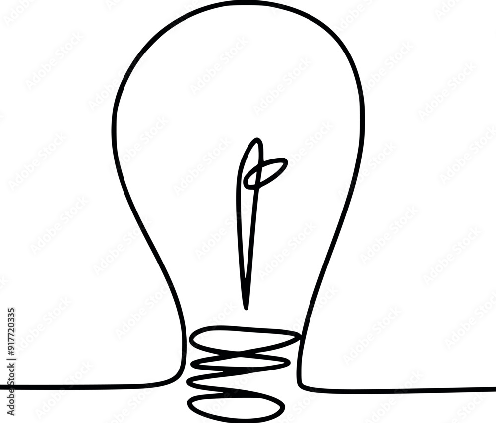 Continuous One line drawing single idea light bulb symbol idea creativity icons stock image photo generated Ai Continuous One line drawing single idea light bulb symbol idea creativity icons stock image photo generated Ai