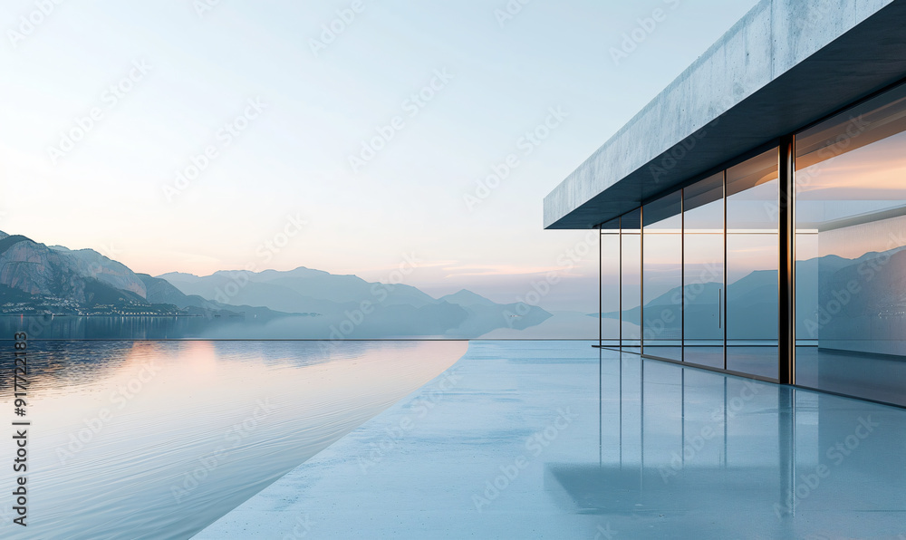 Fototapeta premium Modern high-end villa building scene background
