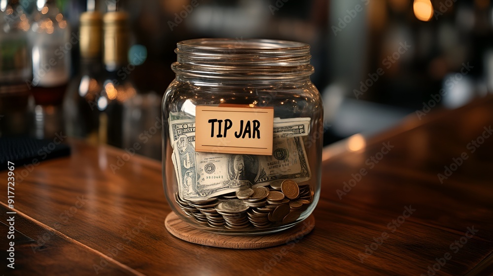 Sign that reads “TIP JAR”: ” - bar - lounge - club - restaurant - Glass jar” tavern - wooden sign - rustic - happy hour Sign that reads “TIP JAR”: ” - bar - lounge - club - restaurant - Glass jar” tavern - wooden sign - rustic - happy hour