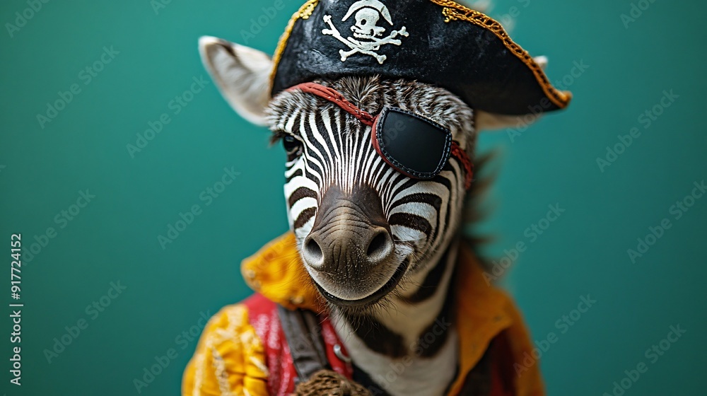 Fototapeta premium Zebra Dressed as a Pirate