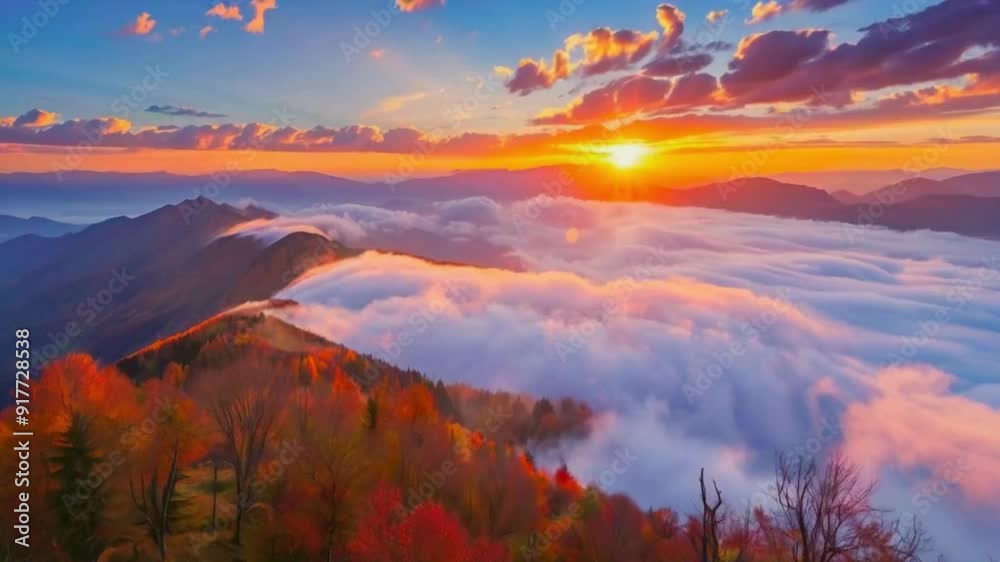 Clouds moving fast sunset in the mountains Clouds moving fast sunset in the mountains
