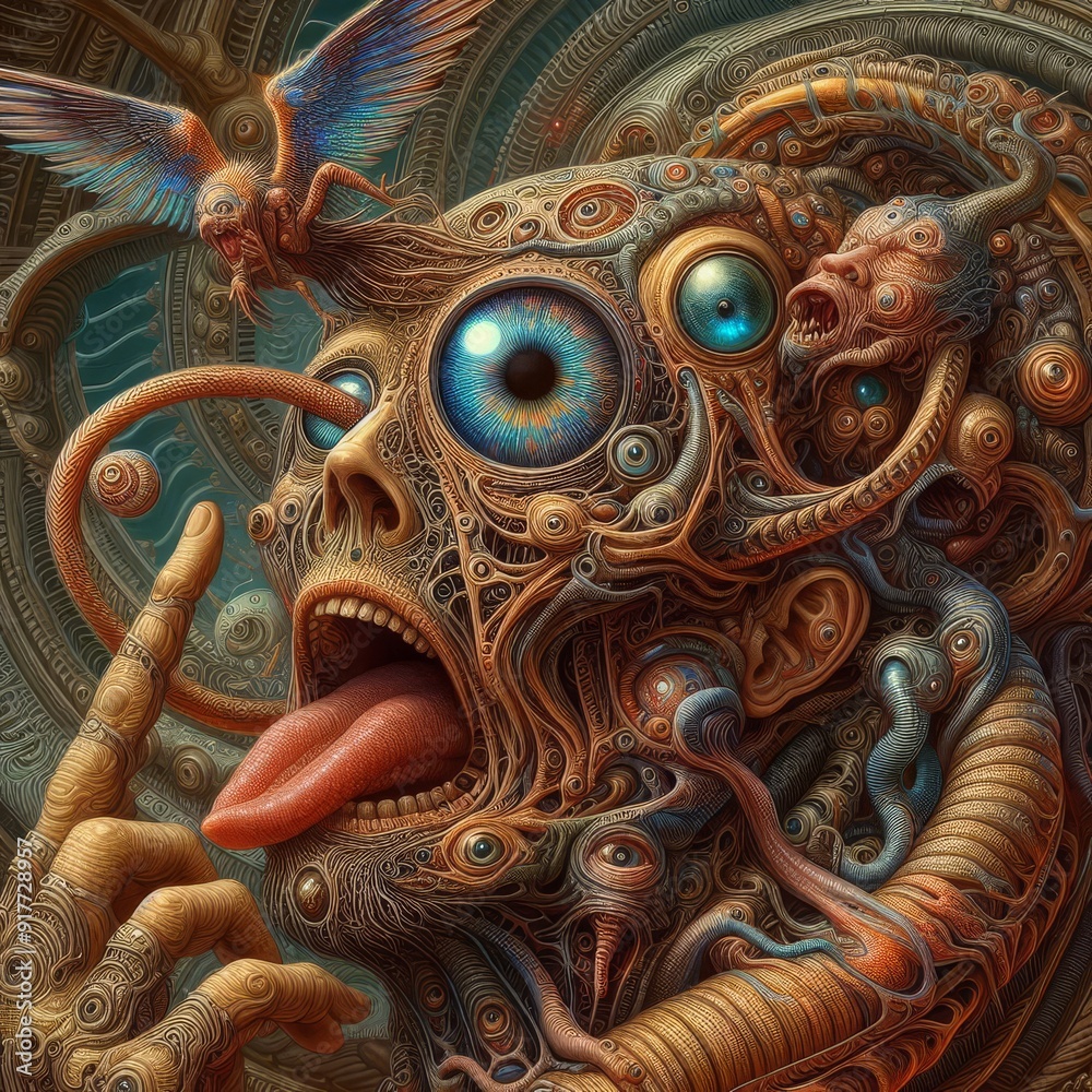 Fototapeta premium very strange photorealistic detailed illustration with deep meaning 