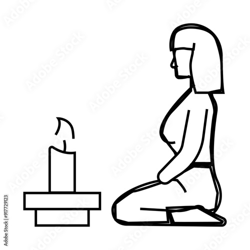 focused meditation line icon vector. focused meditation sign. isolated contour symbol black illustration