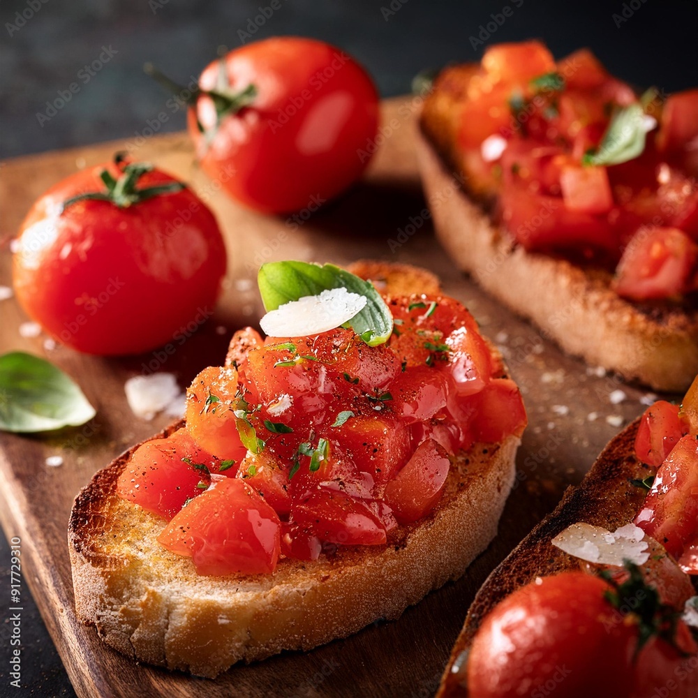 bruschetta al pomodoro, AI generated bruschetta al pomodoro, AI generated