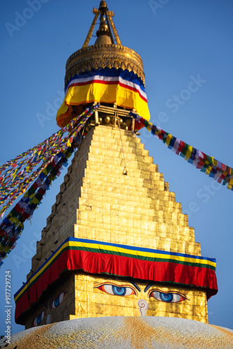 the Bodhnath/Buddhanath Stupa in Kathmandu, Nepal photo