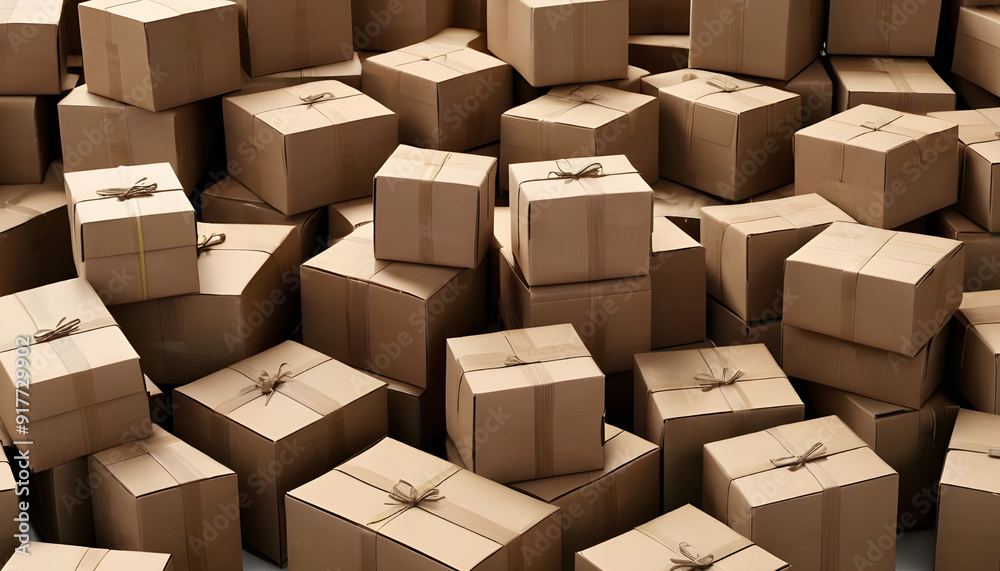 Boxes in warehouse Distribution Warehouse With Cardboard Boxes packages in a delivery Boxes in warehouse Distribution Warehouse With Cardboard Boxes packages in a delivery