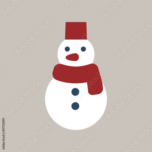 雪だるまのシンプルなカラーアイコン