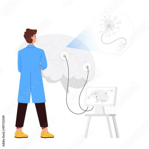Neurologist illustration designed in flat style 

