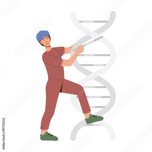 Character based flat illustration of geneticist 

